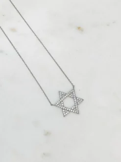 Star of David Cubic Zirconia Pendant Necklaces
