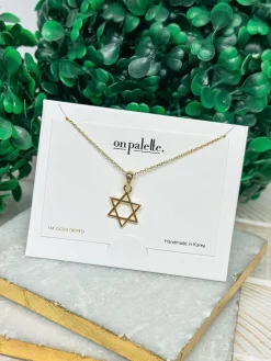 Star of David Pendant Necklace - Gold