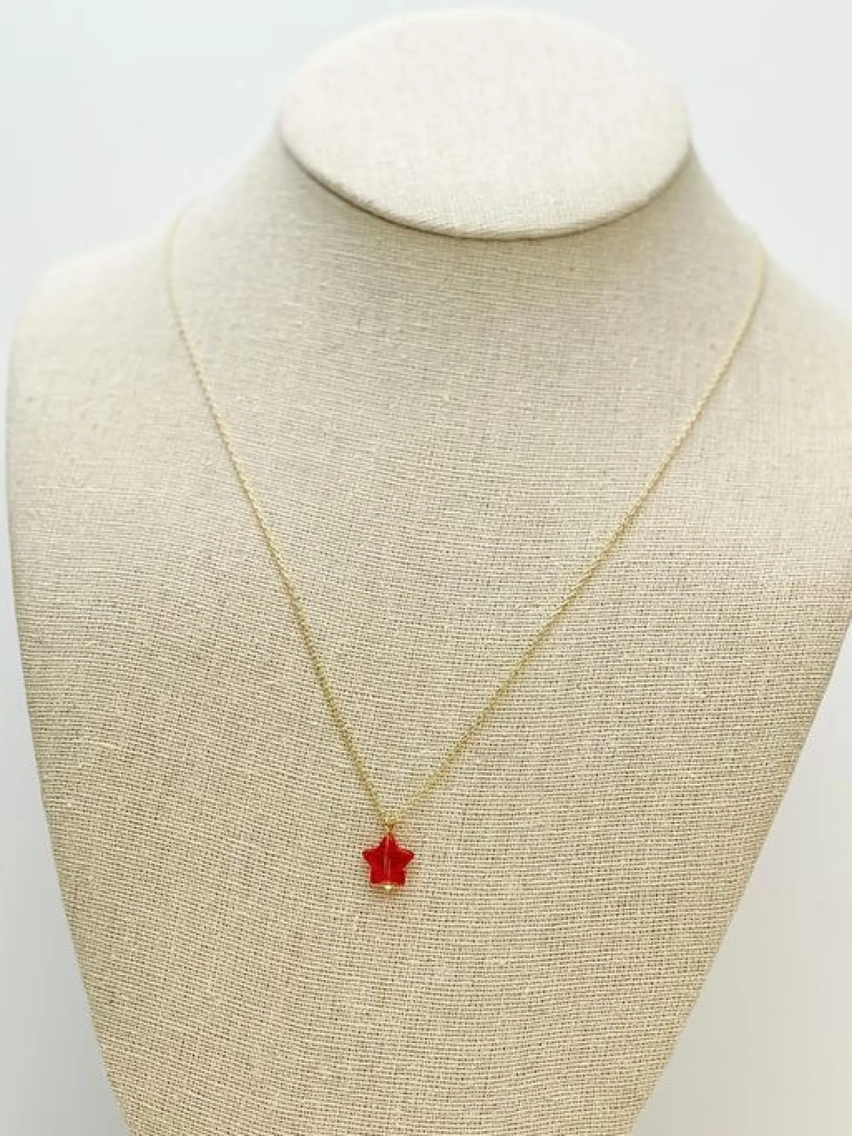 Star Pendant Necklace - Red