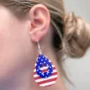 Stars & Stripes Layered Oval Dangle Earrings