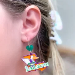 State Icon Dangle Earrings - Louisiana