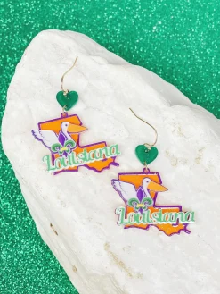 State Icon Dangle Earrings - Louisiana
