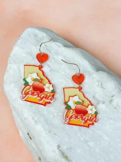 State Icon Dangle Earrings - Georgia
