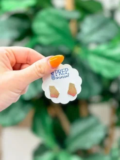 State of Georgia Matte Stud Earrings - Gold