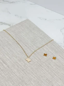 State of Texas Necklace & Earrings Set - Gold