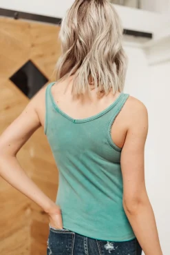 Stay Easy Tank In Aqua
