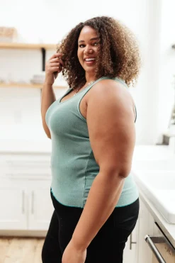 Stay Easy Tank In Aqua