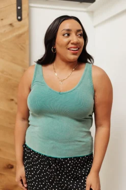 Stay Easy Tank In Aqua