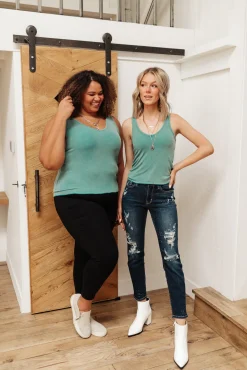 Stay Easy Tank In Aqua