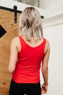 Stay Easy Tank In Cherry