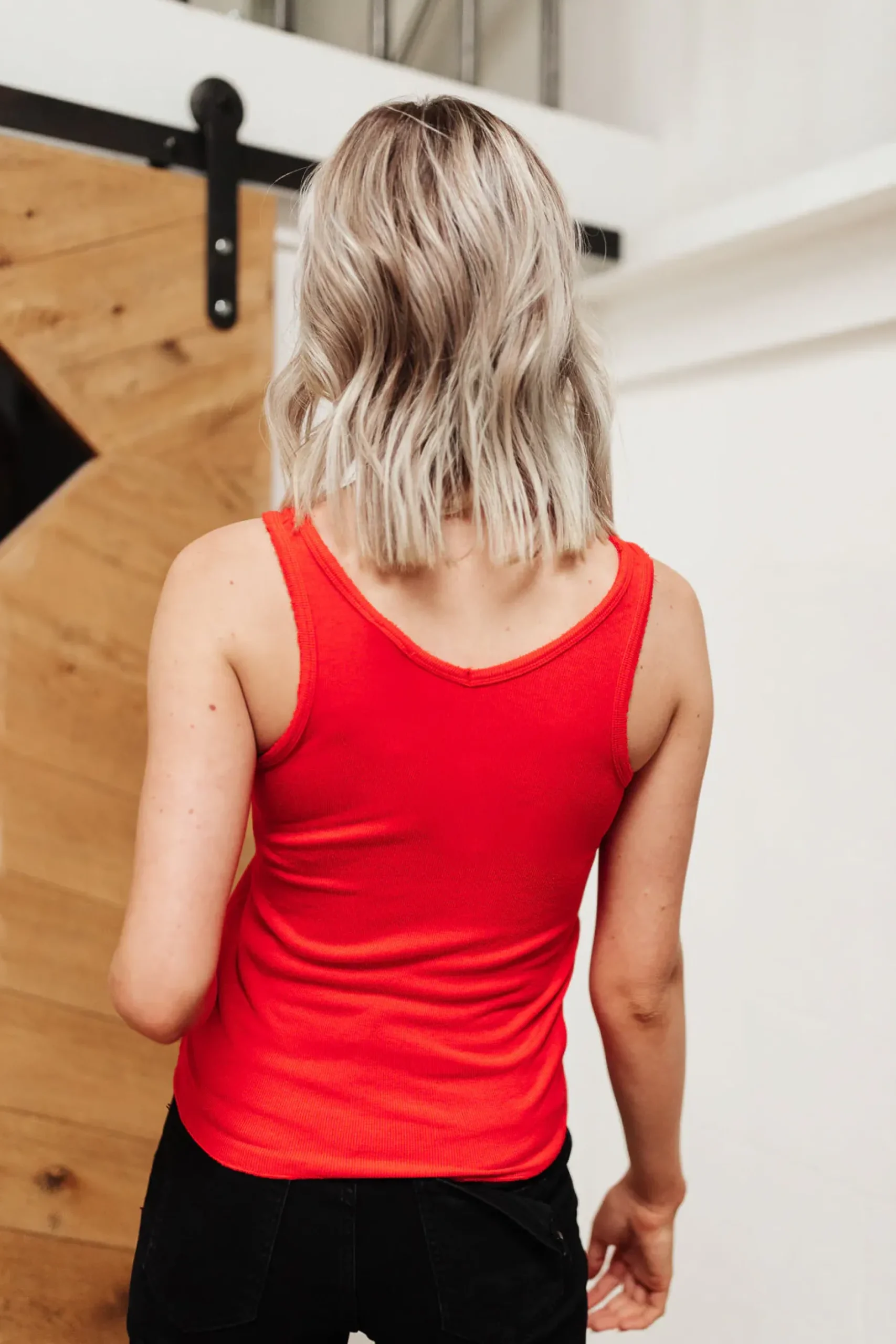 Stay Easy Tank In Cherry