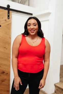 Stay Easy Tank In Cherry