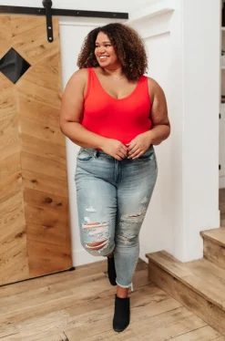 Stay Easy Tank In Cherry