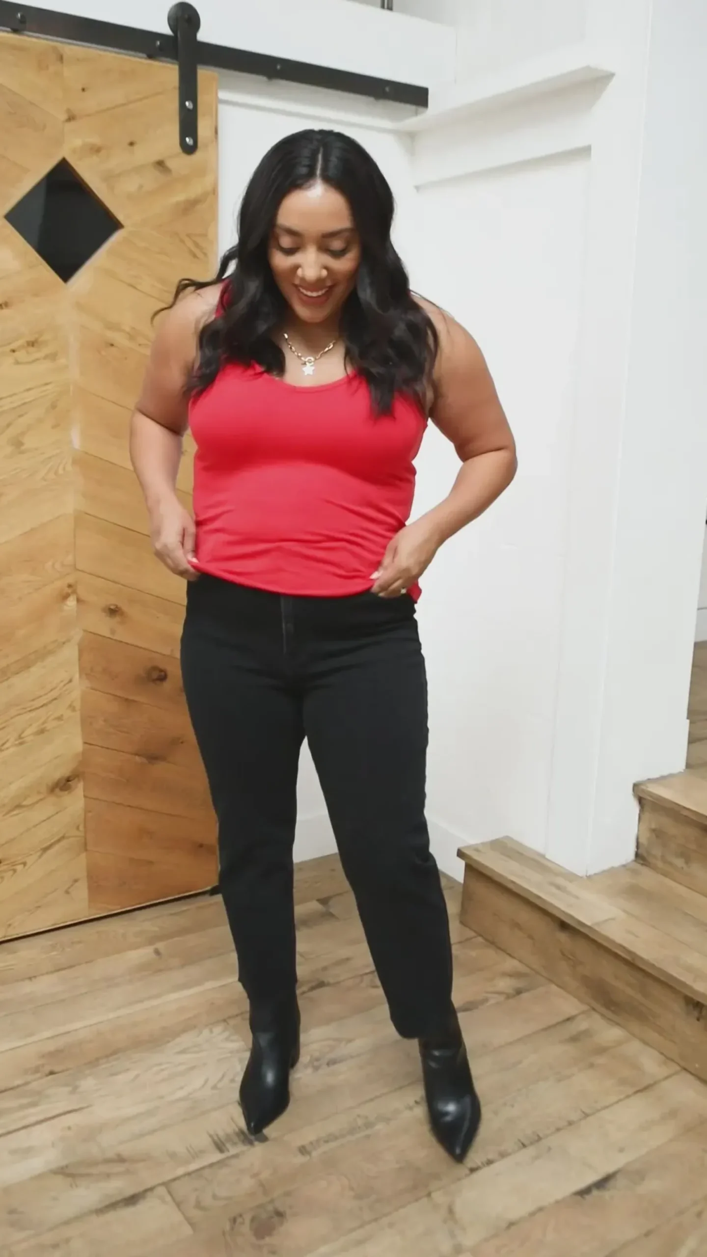 Stay Easy Tank In Cherry