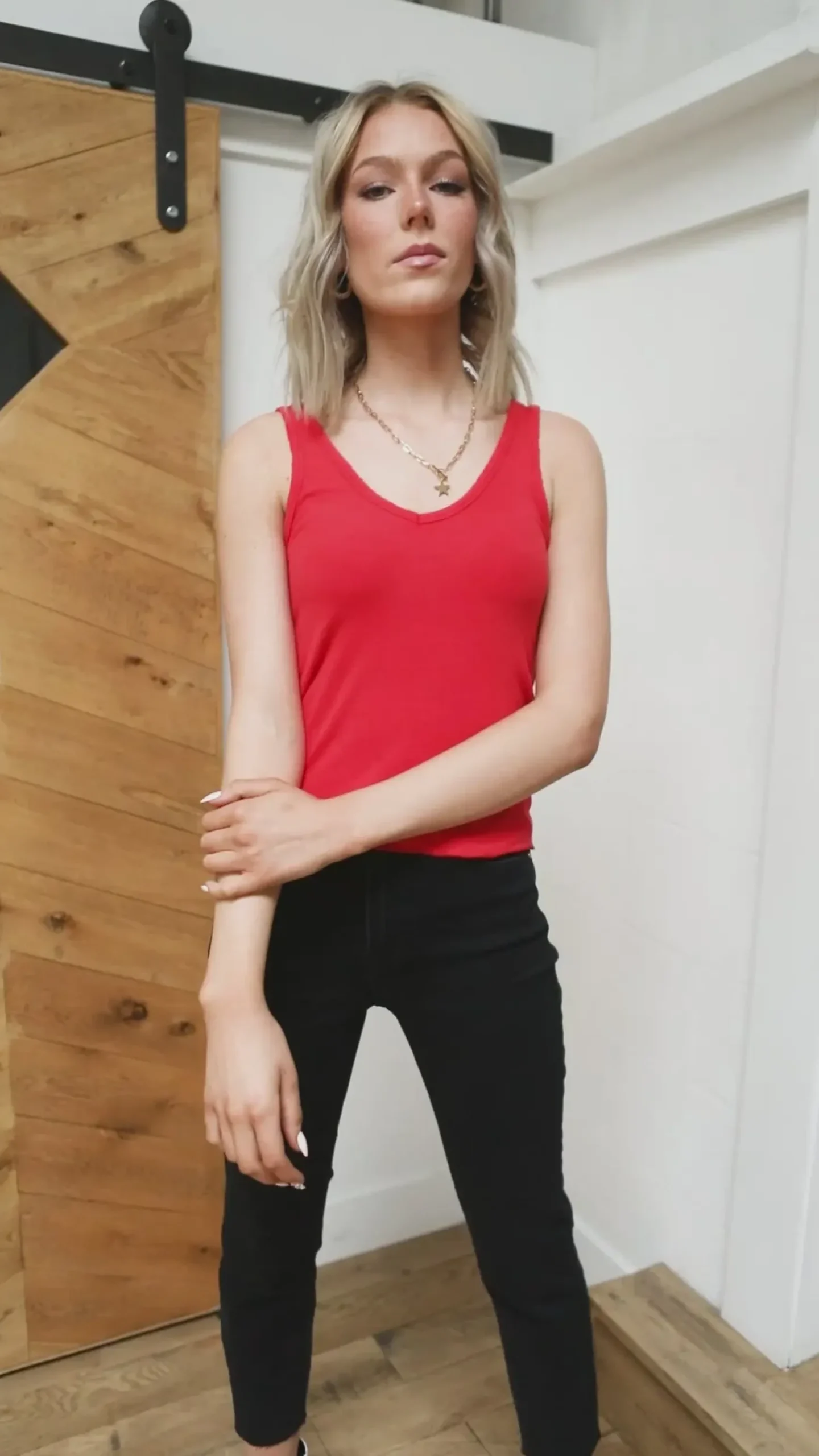 Stay Easy Tank In Cherry