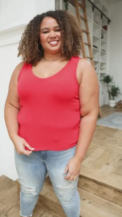 Stay Easy Tank In Cherry