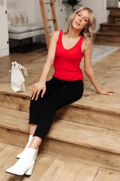 Stay Easy Tank In Cherry