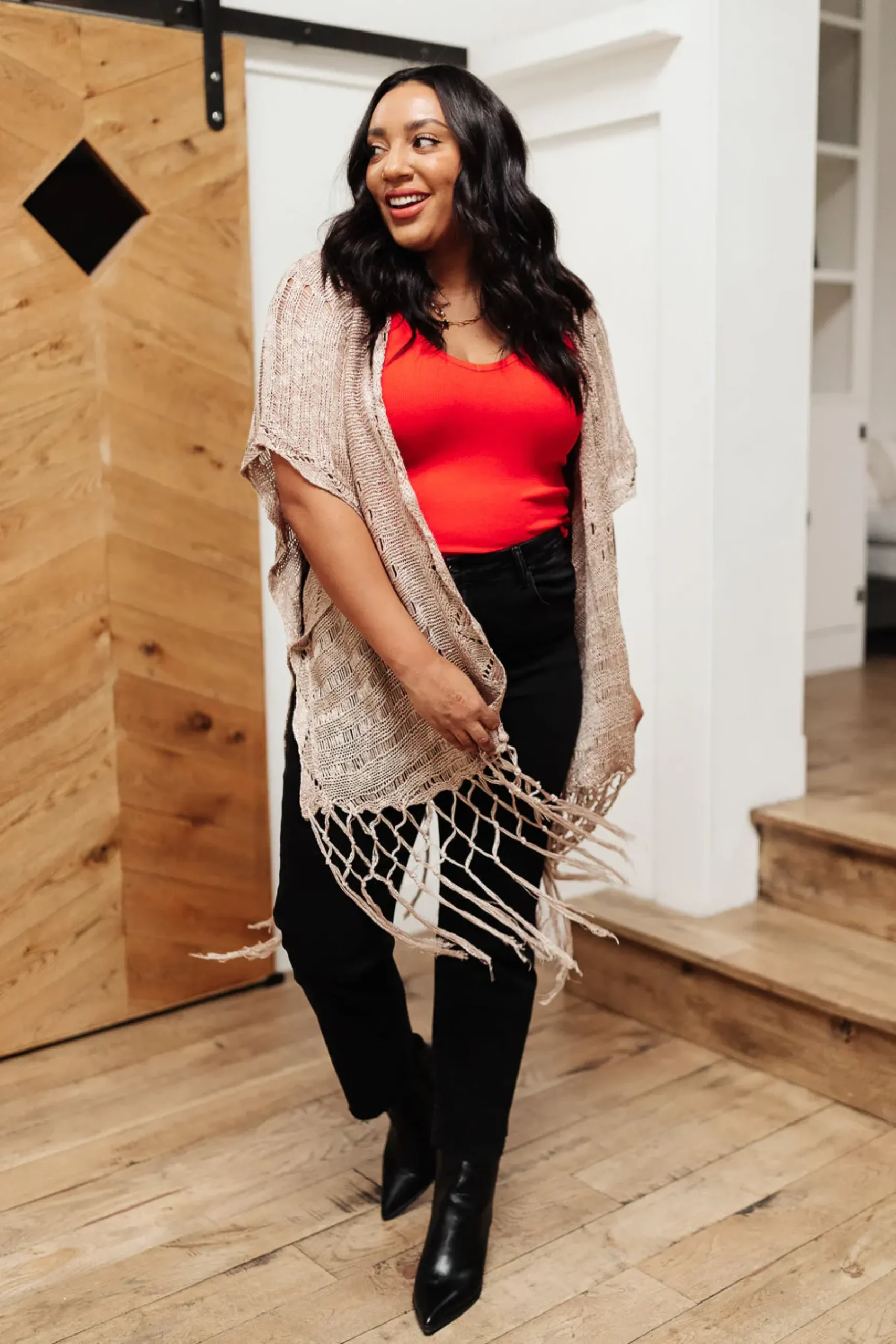 Stay Easy Tank In Cherry