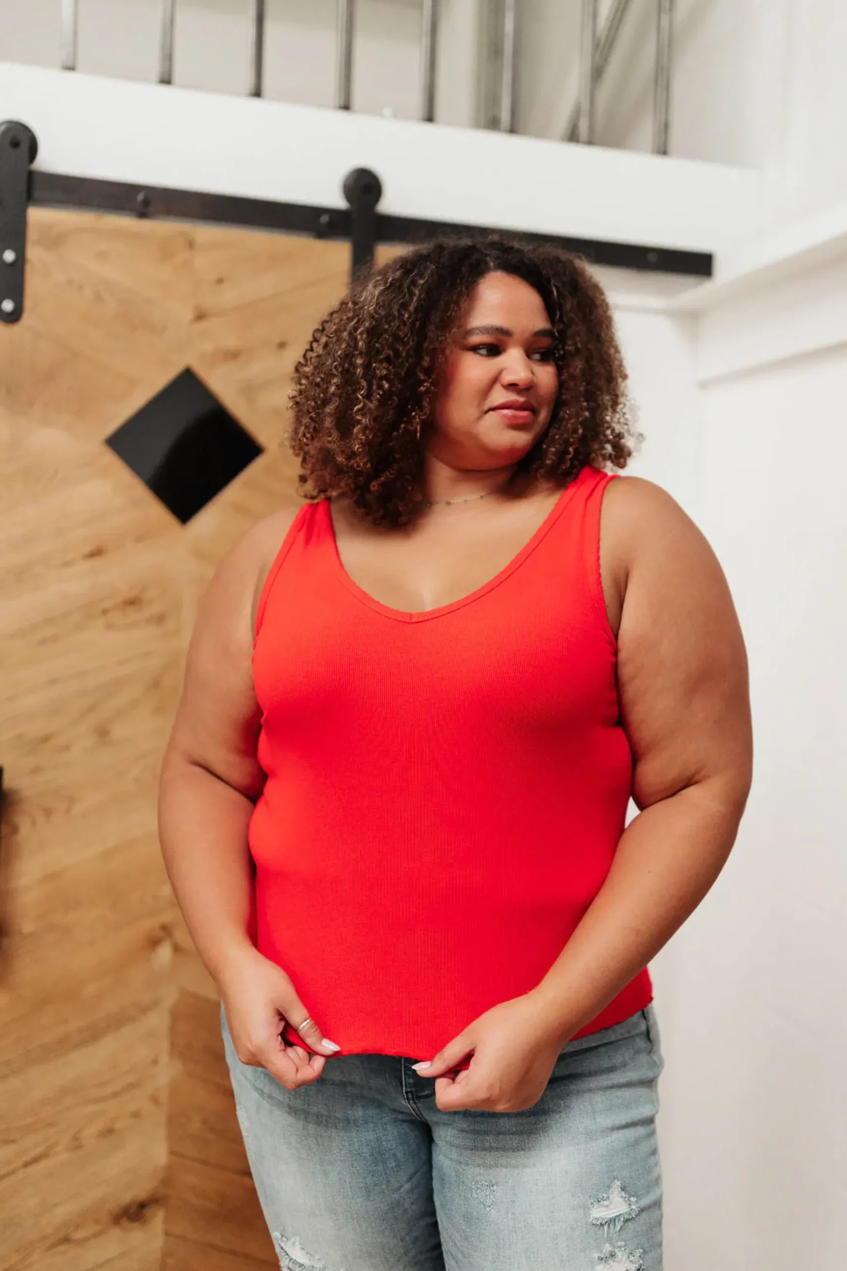 Stay Easy Tank In Cherry