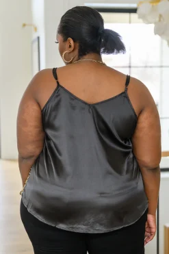 Stayin' Alive V-Neck Sequin Tank in Gold