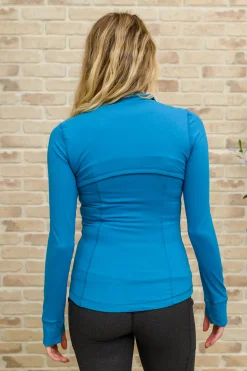 Staying Swift Activewear Jacket in Hawaiian Blue