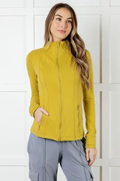 Staying Swift Activewear Jacket in Yellow Pear