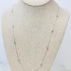 Sterling Silver Pave Station Necklace