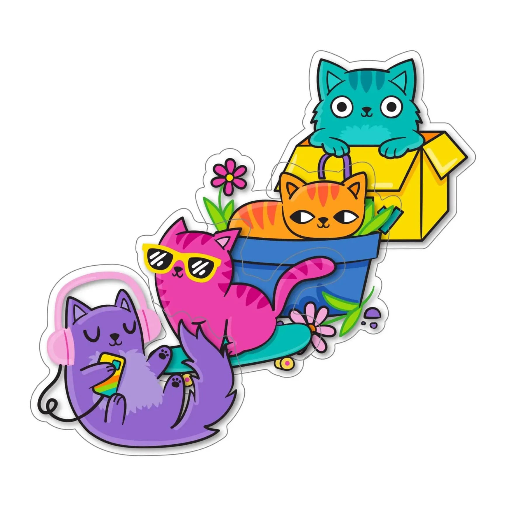 Stickiville Silly Kitties Vinyl Stickers