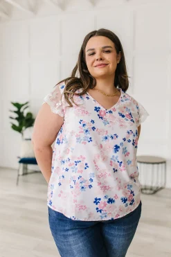 Still the One Lace Sleeve Floral Top