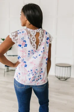 Still the One Lace Sleeve Floral Top