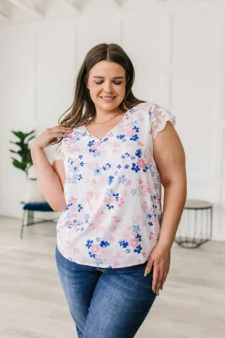 Still the One Lace Sleeve Floral Top
