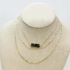 Stone Gold Layered Necklace - Black