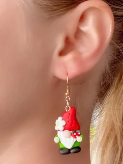 Strawberry Gnome Dangle Earrings