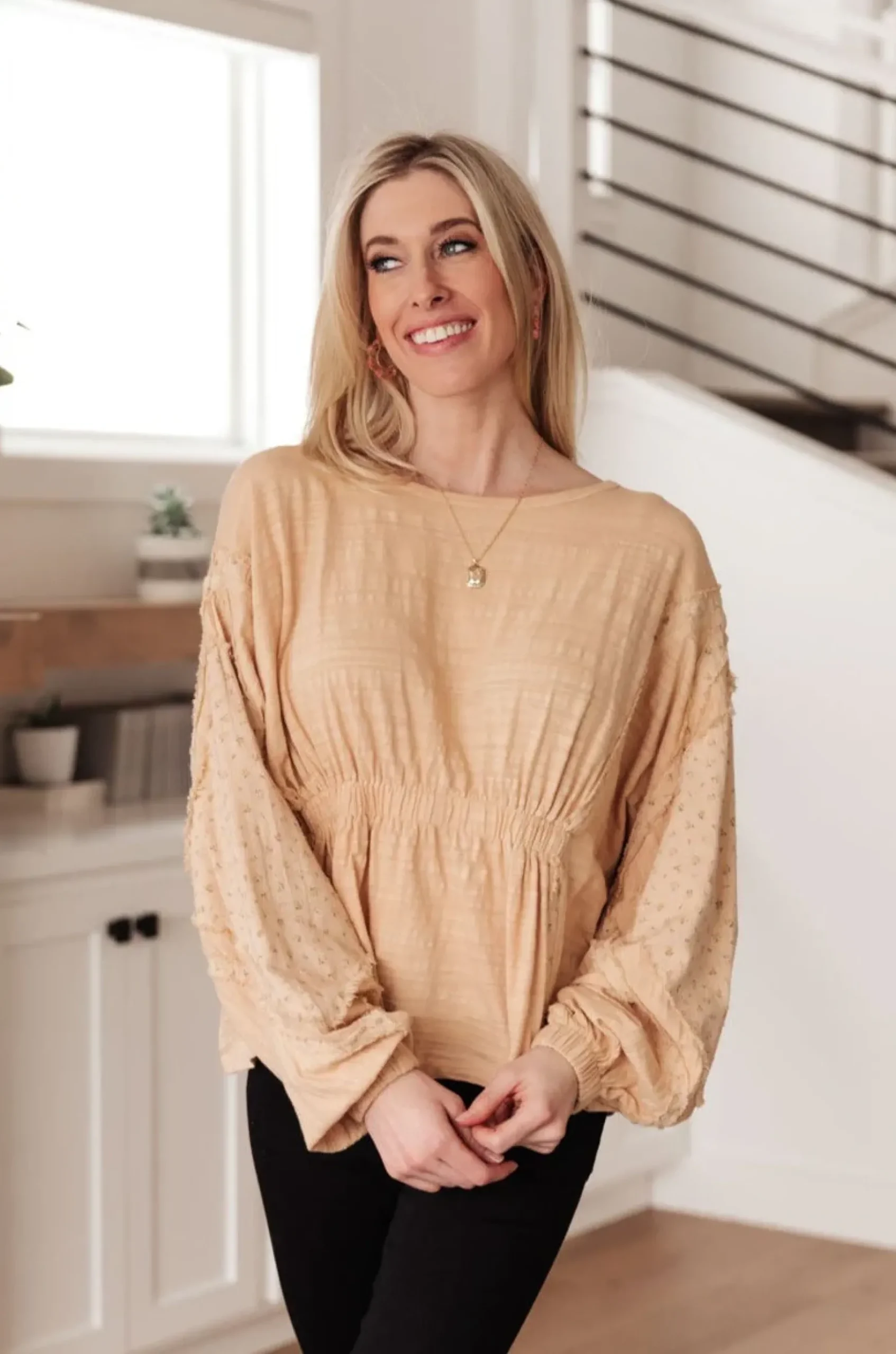 Streets of Prague Top In Peach