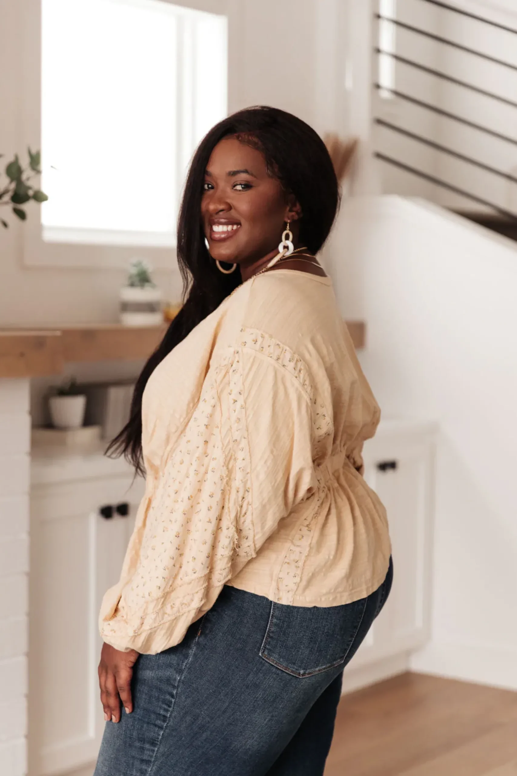 Streets of Prague Top In Peach