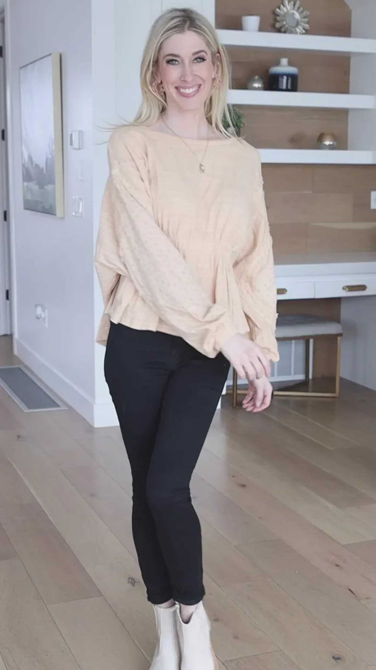 Streets of Prague Top In Peach