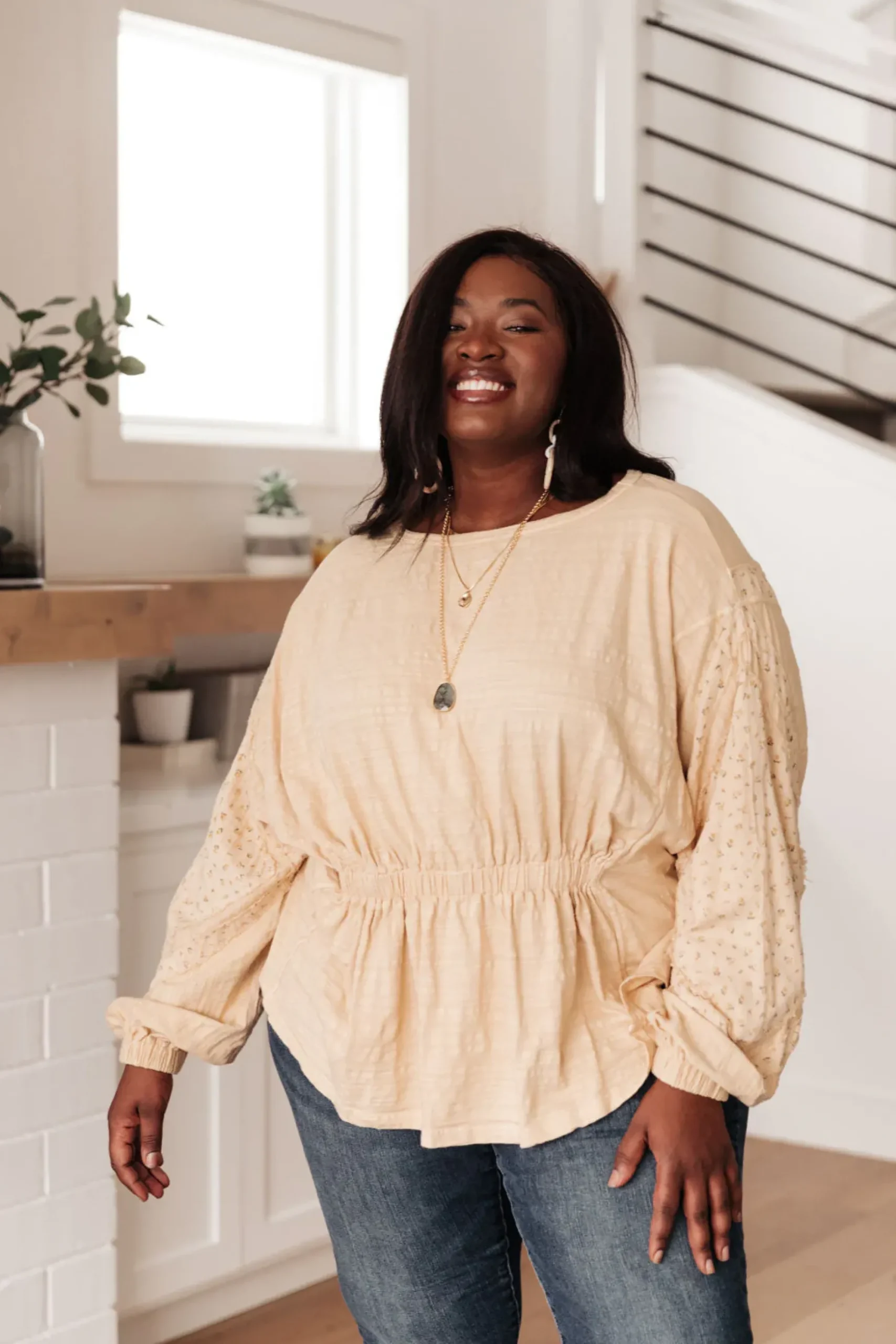 Streets of Prague Top In Peach