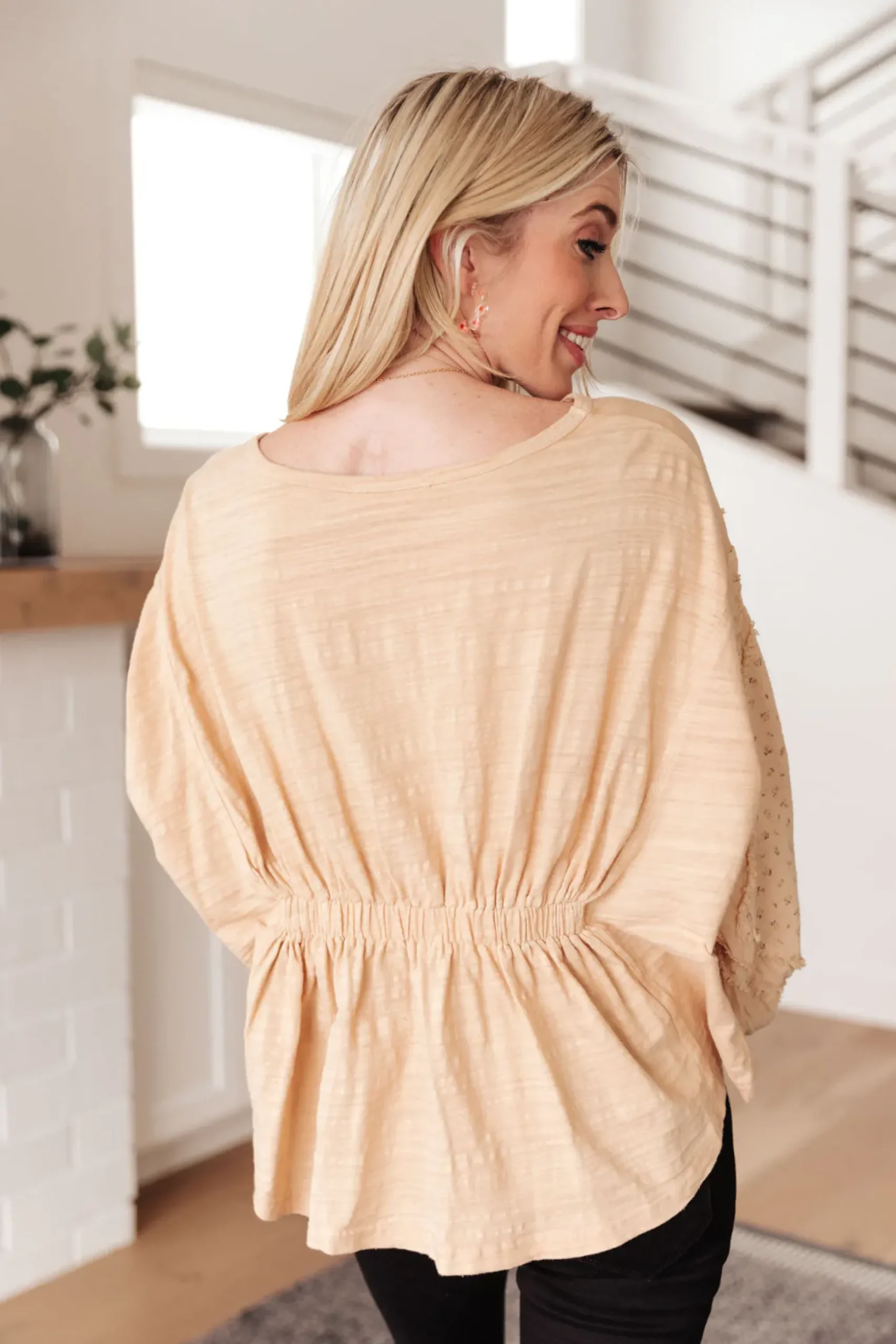 Streets of Prague Top In Peach