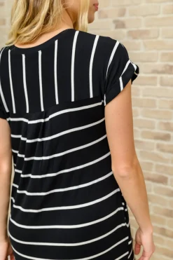 Striped Maxi Dress In Black