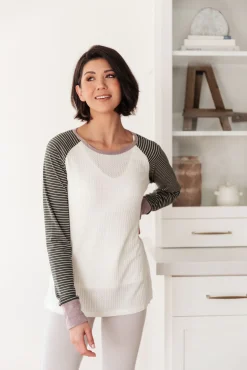 Suave Stripes Raglan Top
