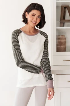 Suave Stripes Raglan Top