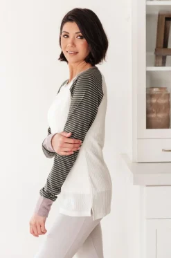 Suave Stripes Raglan Top