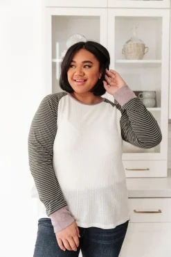 Suave Stripes Raglan Top