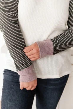 Suave Stripes Raglan Top