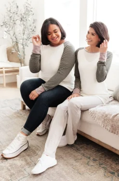 Suave Stripes Raglan Top