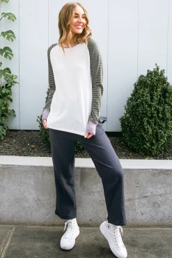 Suave Stripes Raglan Top