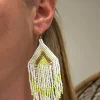Summer Fringe Dangle Earrings - Yellow