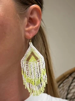 Summer Fringe Dangle Earrings - Yellow