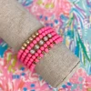 Summer Pearl Magnetic Bracelet Stack - Pink