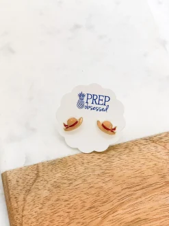 Sun Hat Signature Enamel Stud Earrings